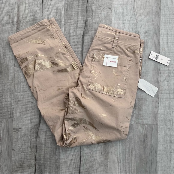 Anthropologie Wanderer utility pant khaki and gold painted - Picture 10 of 14